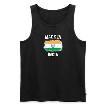 Made in India - Männer Premium Bio Tank Top - Schwarz - Vorne - AI Model Male 178 light (178cm)