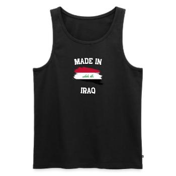 Made in Iraq - Men's Premium Organic Tank Top - black - Front - AI Model Male 178 light (178cm)
