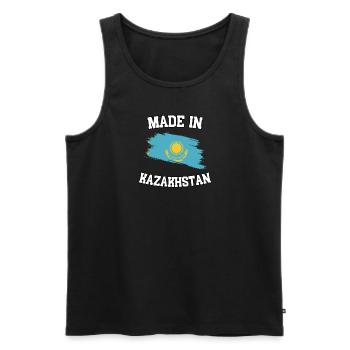 Made in Kasazkhstan - Männer Premium Bio Tank Top - Schwarz - Vorne - Michal (187cm)