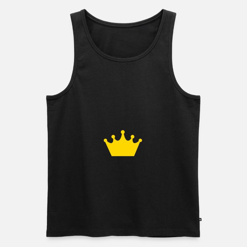 Krone Symbol - Männer Premium Bio Tank Top - Schwarz