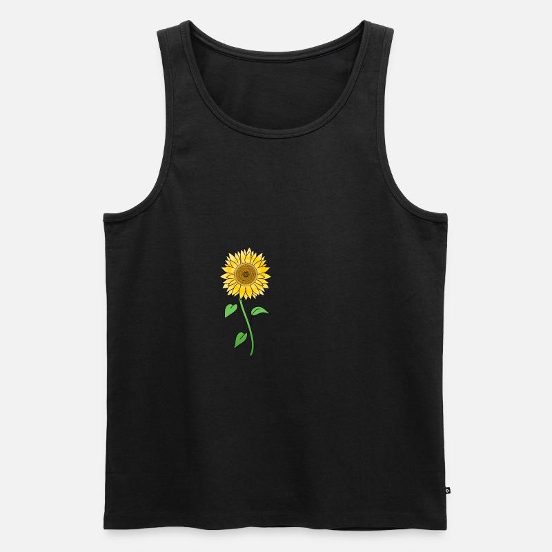 Sonnenblume - Männer Premium Bio Tank Top - Schwarz