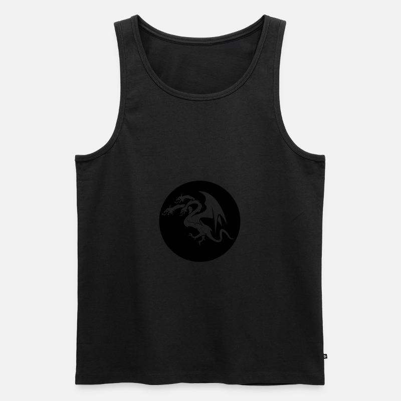dragon 3 head - Männer Premium Bio Tank Top - Schwarz