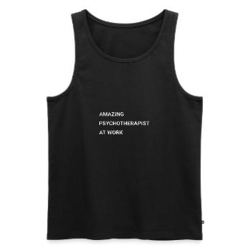 Amazing Psychotherapist At Work - Men's Premium Organic Tank Top - black - Front - Michal (187cm)