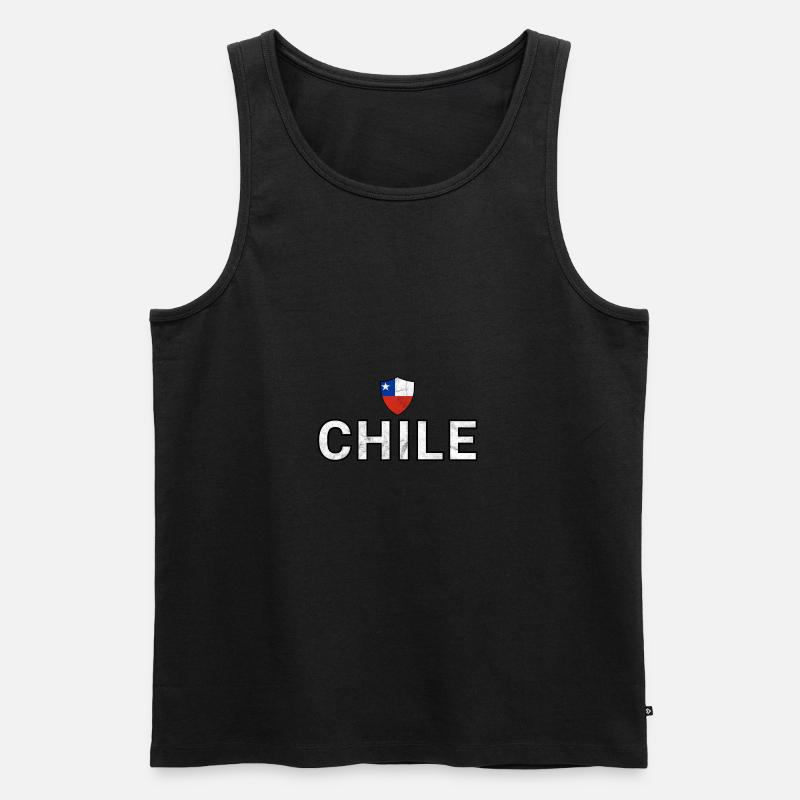 Chile - Männer Premium Bio Tank Top - Schwarz