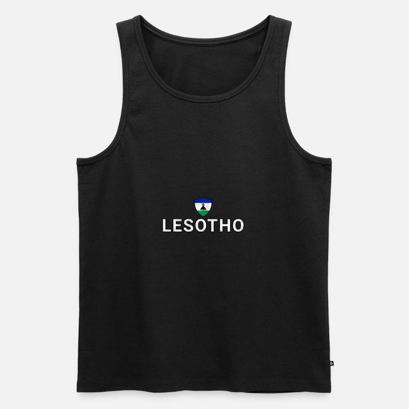 Lesotho - Männer Premium Bio Tank Top - Schwarz