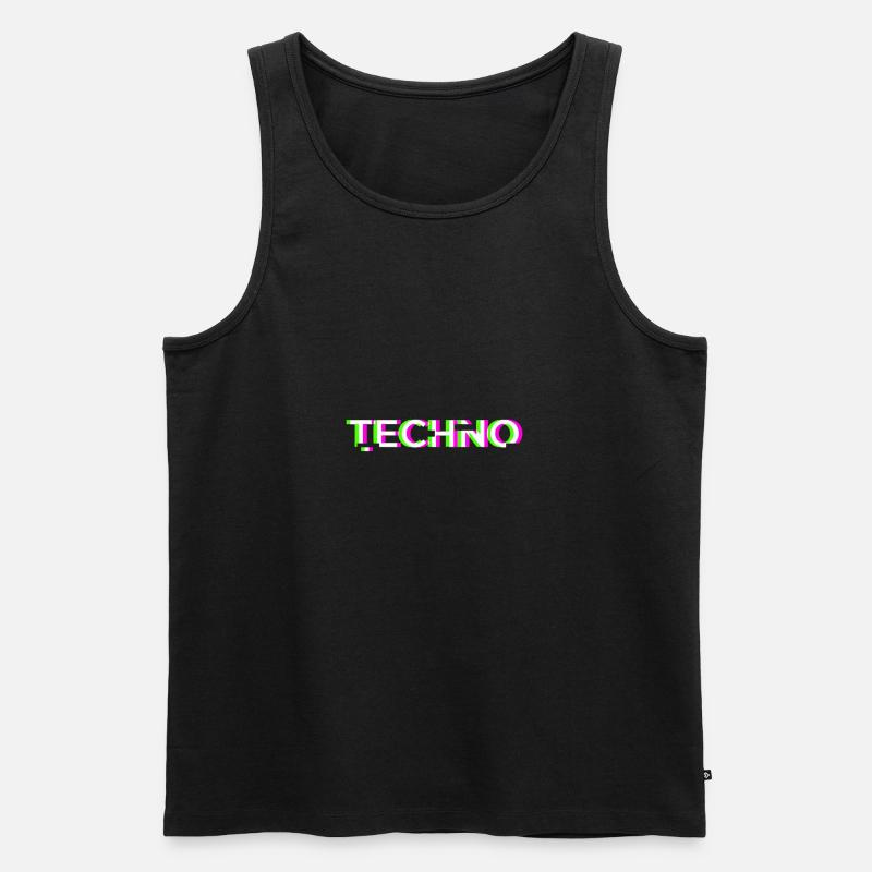 Techno - Männer Premium Bio Tank Top - Schwarz