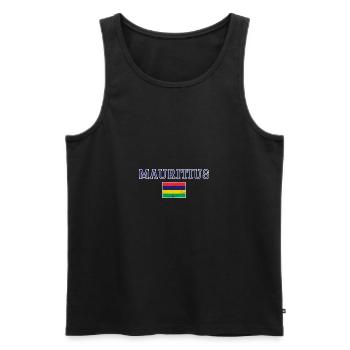 Mauritius - Men's Premium Organic Tank Top - black - Front - AI Model Male 178 light (178cm)