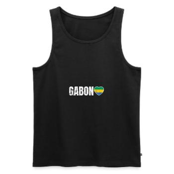 Gabon - Men's Premium Organic Tank Top - black - Front - AI Model Male 178 light (178cm)