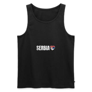 Serbie - Débardeur bio Premium Homme - noir - Devant - AI Model Male 178 light (178cm)