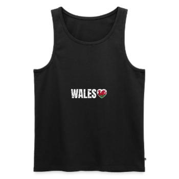 Wales - Men's Premium Organic Tank Top - black - Front - AI Model Male 178 light (178cm)