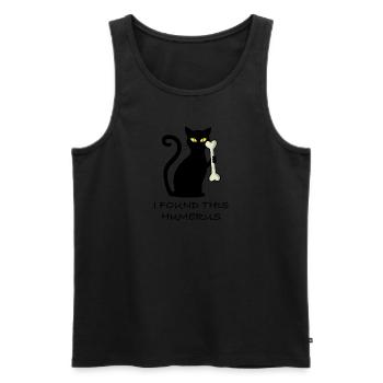 Ich habe diesen Humerus gefunden | lustige Katze - Männer Premium Bio Tank Top - Schwarz - Vorne - AI Model Male 178 light (178cm)