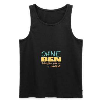 Ben - Männer Premium Bio Tank Top - Schwarz - Vorne - AI Model Male 178 light (178cm)