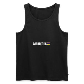 Mauritius - Men's Premium Organic Tank Top - black - Front - AI Model Male 178 light (178cm)