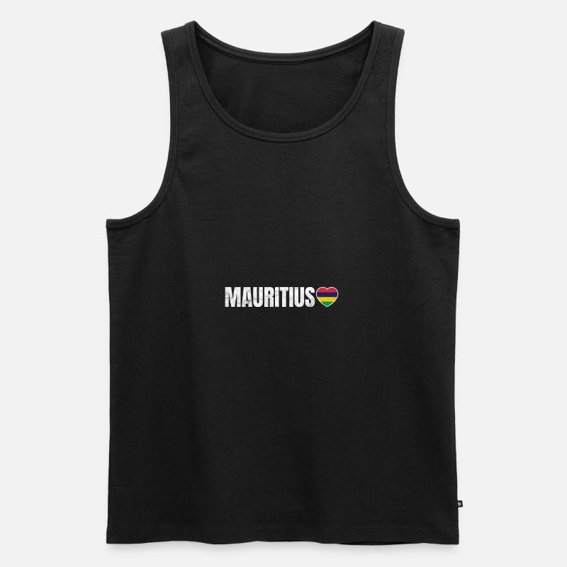 Mauritius - Männer Premium Bio Tank Top - Schwarz