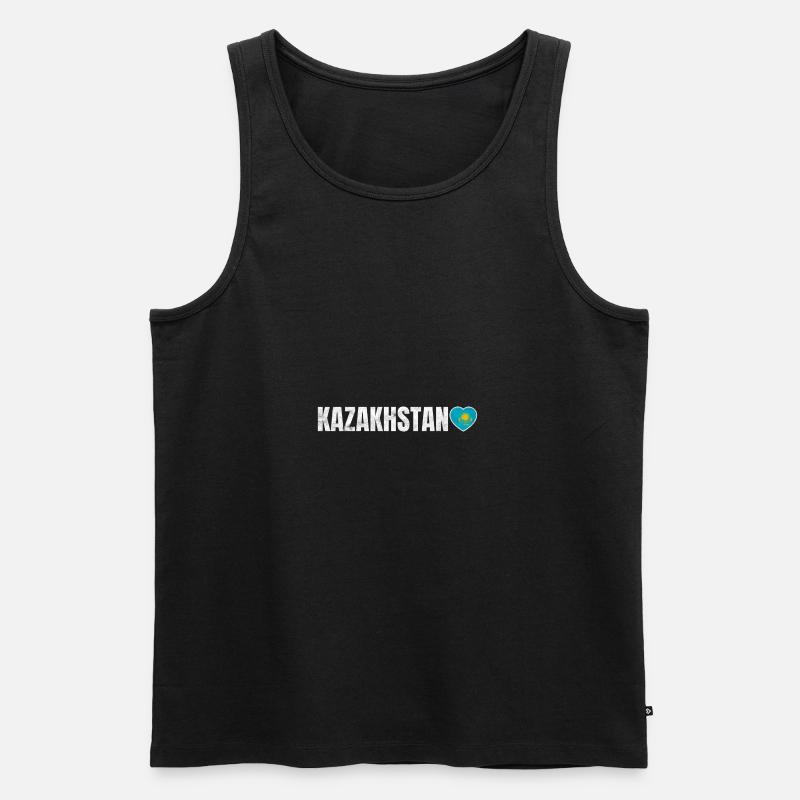 Kasachstan - Männer Premium Bio Tank Top - Schwarz