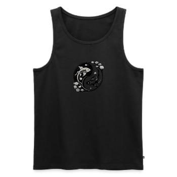 yin et yang, symbole de sérénité - Débardeur bio Premium Homme - noir - Devant - Michal (187cm)