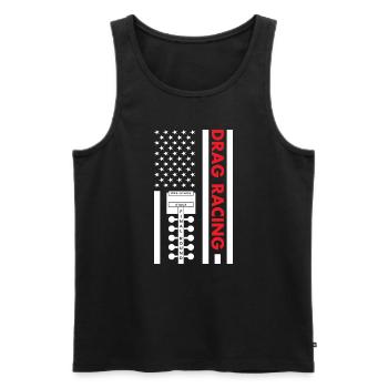 Sport Us Flag Drag Racing - Männer Premium Bio Tank Top - Schwarz - Vorne - Michal (187cm)