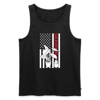 Jardinier Us Drapeau Jardinage - Débardeur bio Premium Homme - noir - Devant - Michal (187cm)