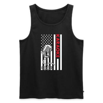 Singer Us Flag Karaoke - Männer Premium Bio Tank Top - Schwarz - Vorne - Michal (187cm)