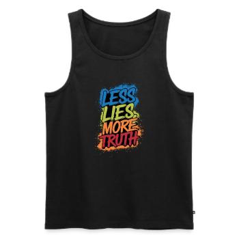 Les lies more truth - Débardeur bio Premium Homme - noir - Devant - Michal (187cm)
