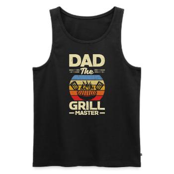 Papa Le Grill BBQ de la fête des pères - Débardeur bio Premium Homme - noir - Devant - Michal (187cm)