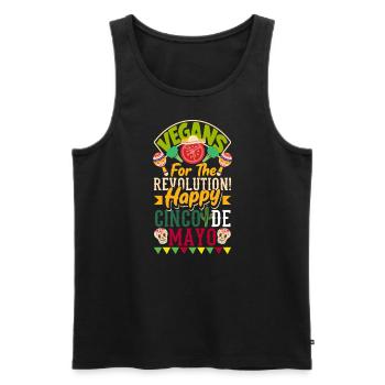 Vegan happy Cinco de Mayo! - Men's Premium Organic Tank Top - black - Front - Michal (187cm)