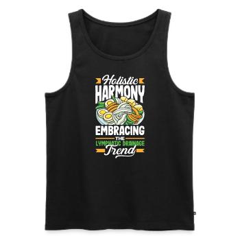 Holistic Harmony Embracing the Lymphatic Drainage - Men's Premium Organic Tank Top - black - Front - Michal (187cm)