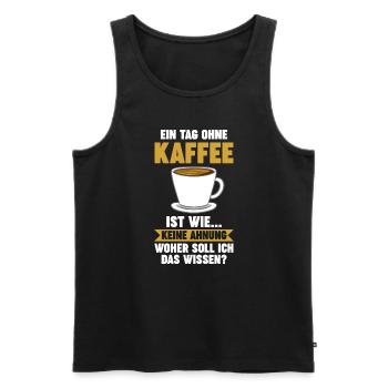 Kaffee Koffein Kaffee Trinker Geschenk - Männer Premium Bio Tank Top - Schwarz - Vorne - Michal (187cm)