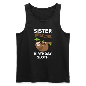 Geburtstag Schwester Bruder Geschenk - Männer Premium Bio Tank Top - Schwarz - Vorne - Michal (187cm)