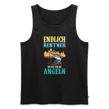 Angler Opa Großvater Geschenk - Männer Premium Bio Tank Top - Schwarz - Vorne - Michal (187cm)