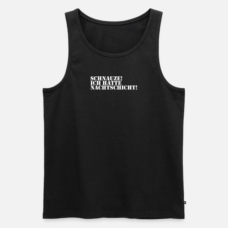 Nachtschicht white - Männer Premium Bio Tank Top - Schwarz