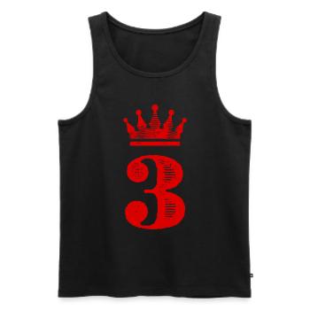 3 Zahl Krone - Männer Premium Bio Tank Top - Schwarz - Vorne - Michal (187cm)