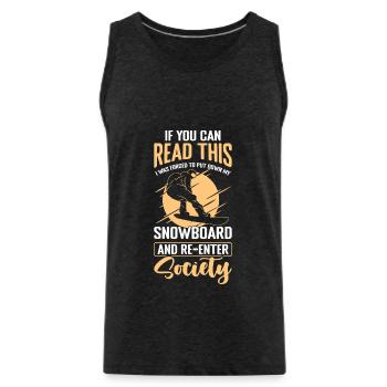 Snowboard Sport Winterurlaub - Männer Premium Bio Tank Top - Anthrazit - Vorne - Alexander (188cm)