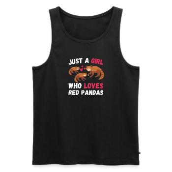 Chinesisches Tier Mädchen Geschenk Roter Panda - Männer Premium Bio Tank Top - Schwarz - Vorne - Michal (187cm)