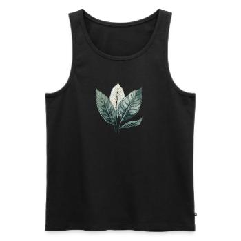 Sensation florale - Débardeur bio Premium Homme - noir - Devant - AI Model Male 178 light (178cm)