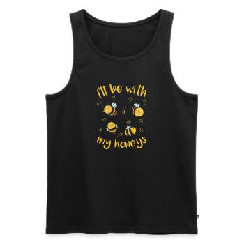 Beekeeper Honeycomb Bee Bees Honey Bee With My Honeys - Men's Premium Organic Tank Top - black - Front - Michal (187cm)