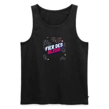 Fier des bleus supporteur équipe de France - Débardeur bio Premium Homme - noir - Devant - Michal (187cm)