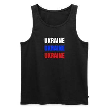 Ukraine Russian Flag - Männer Premium Bio Tank Top - Schwarz - Vorne - AI Model Male 178 light (178cm)