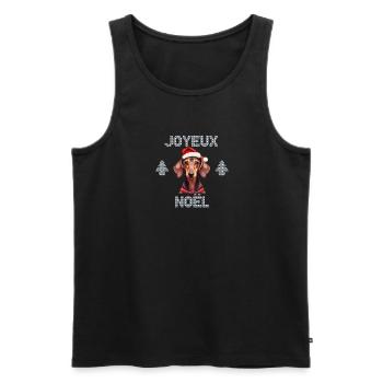 teckel joyeux noel chien pull noël - Débardeur bio Premium Homme - noir - Devant - Michal (187cm)
