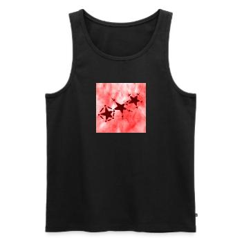 3 STERNE LÄCHELN ROT - Männer Premium Bio Tank Top - Schwarz - Vorne - Michal (187cm)