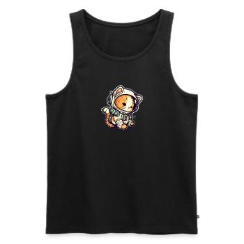 Meownaut astronaut cat for cat daddy - Men's Premium Organic Tank Top - black - Front - Michal (187cm)