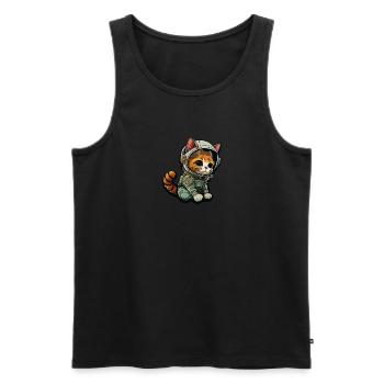 Meownaut astronaut cat for cat daddy - Men's Premium Organic Tank Top - black - Front - Michal (187cm)