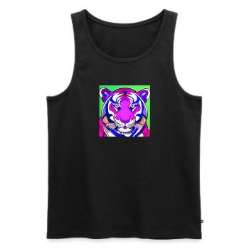 Pink tiger - Men's Premium Organic Tank Top - black - Front - AI Model Male 178 light (178cm)