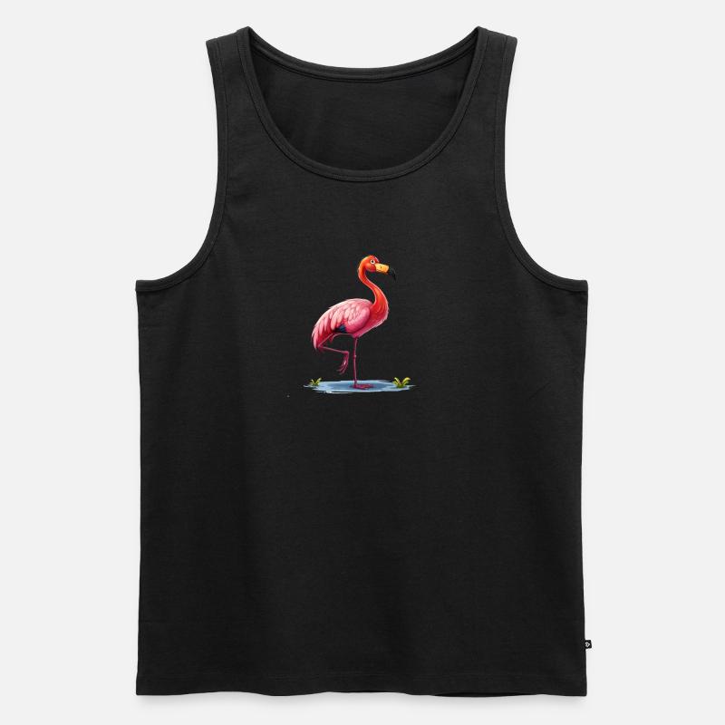 Flamingo - Männer Premium Bio Tank Top - Schwarz
