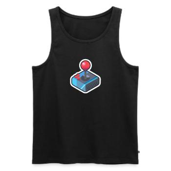 Retro Video Game Controller - Men's Premium Organic Tank Top - black - Front - Michal (187cm)