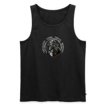 Wikinger Grundsätze, Vintage Norse Viking - Männer Premium Bio Tank Top - Schwarz - Vorne - Michal (187cm)