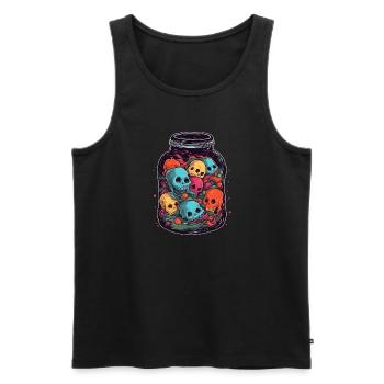 Geist im Glas Geister Horror Totenkopf Seelen - Männer Premium Bio Tank Top - Schwarz - Vorne - Michal (187cm)