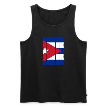 Cuba Drapeau Caraïbes Vacances Cuba Voyage La Havane - Débardeur bio Premium Homme - noir - Devant - AI Model Male 178 light (178cm)