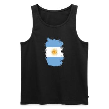 Drapeau de l’Argentine Amérique du Sud Drapeau de l’Argentine - Débardeur bio Premium Homme - noir - Devant - AI Model Male 178 light (178cm)