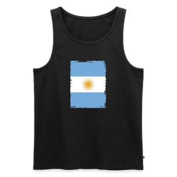 Drapeau de l’Argentine Amérique du Sud Drapeau de l’Argentine - Débardeur bio Premium Homme - noir - Devant - AI Model Male 178 light (178cm)